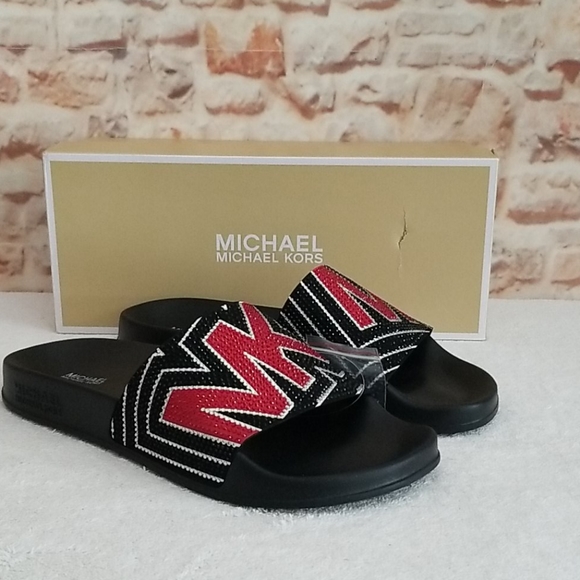 New Michael Kors Gilmore Slide Sandals - Picture 3 of 9